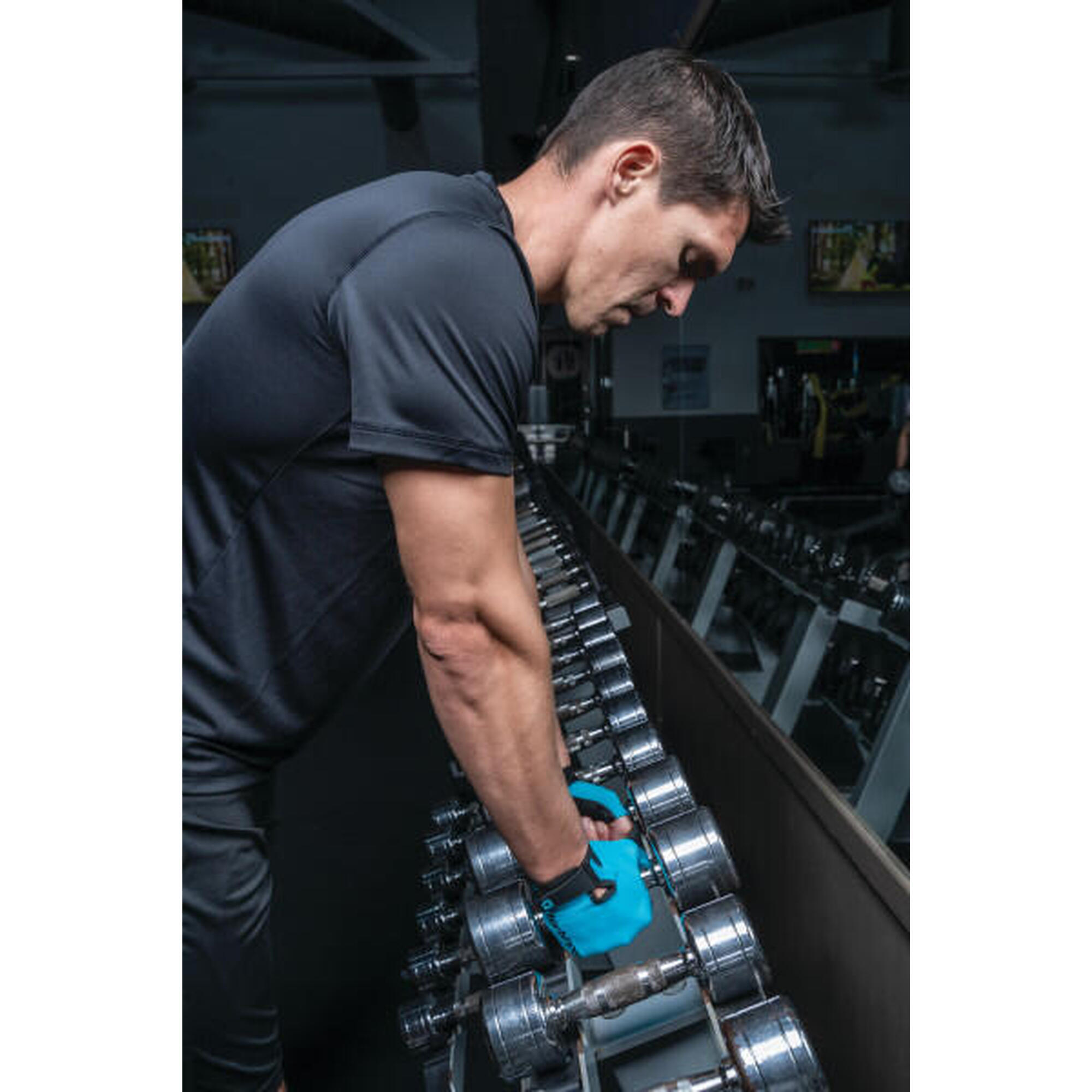 Unisex blauwe gewichthefhandschoen voor trainingscomfort maat XS