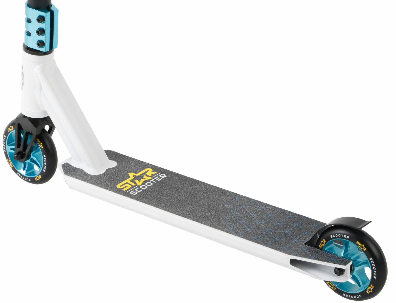 STAR SCOOTER Freestyle Jump alu stuntstep, 110mm Semi Pro, wit / blauw 3/5
