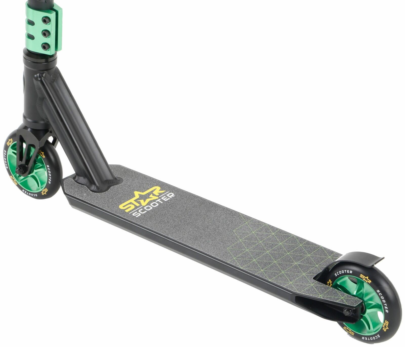 STAR SCOOTER Freestyle Jump alu stuntstep, 110mm Semi Pro, zwart / groen 3/5