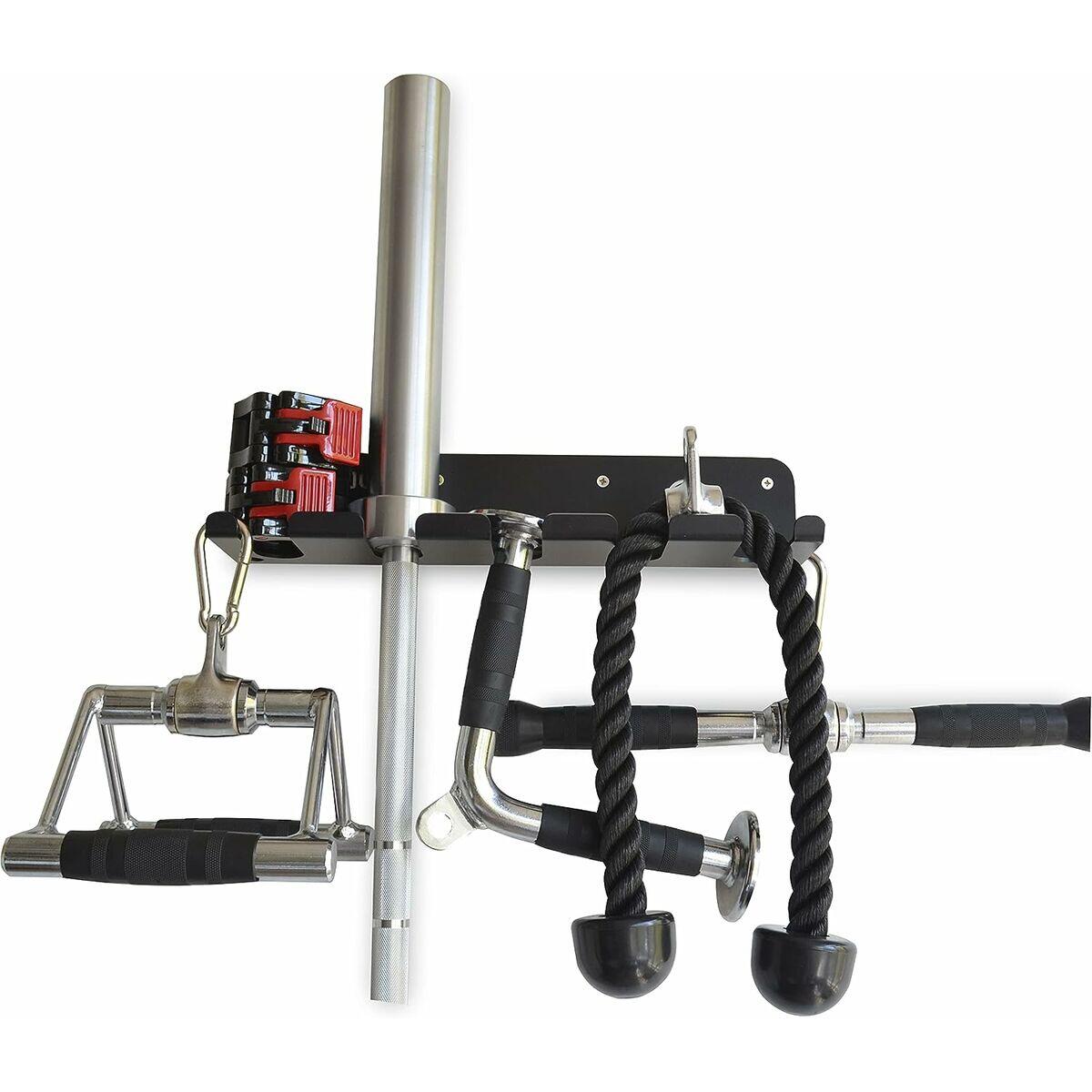 Soporte de pared para 5 barras de musculaci n Negro Decathlon