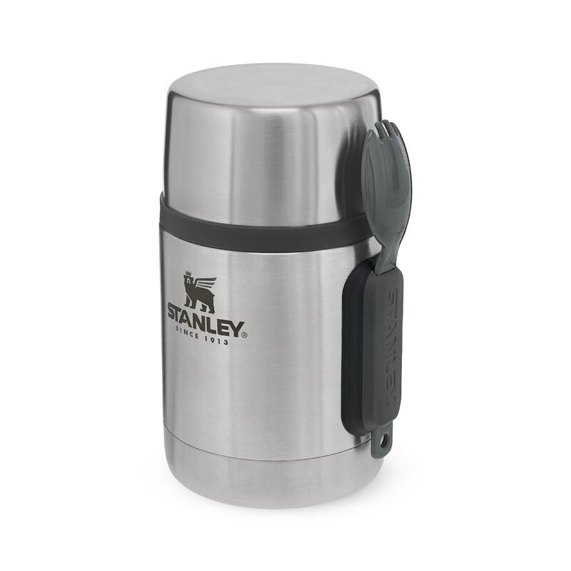 Boîte Alimentaire Isotherme 0,53L Inox + Cuillère-Fourchette - Randonnée - Vélo