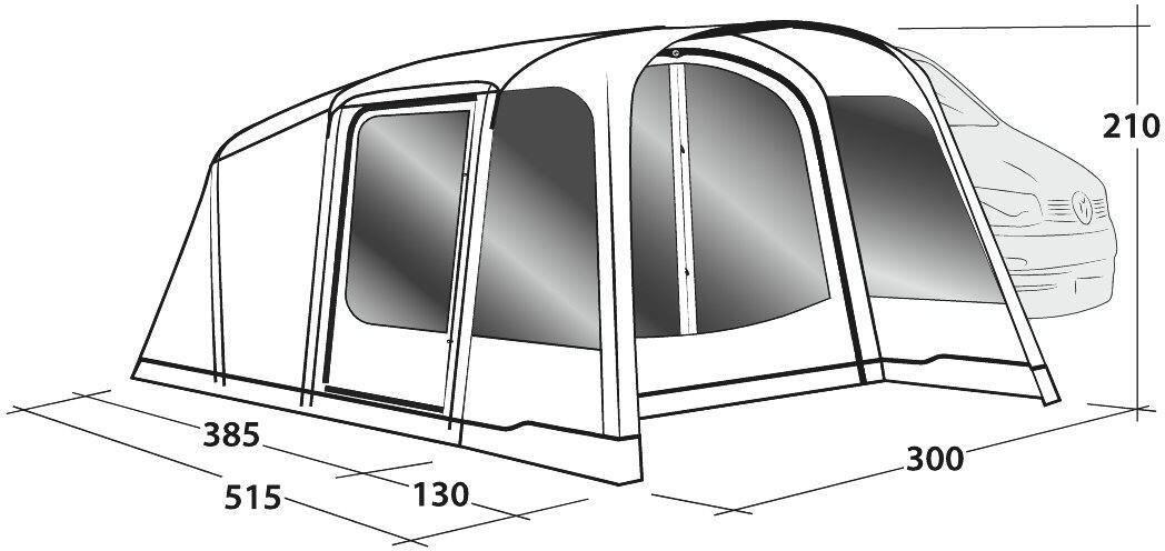Outwell 111242 Vehicle Awning Blossburg 380 Air 4/7
