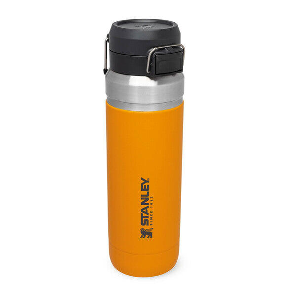 Waterfles - Thermosfles 1L Wandelen Fitness RVS Drinkfles - Deksel Met Drukknop