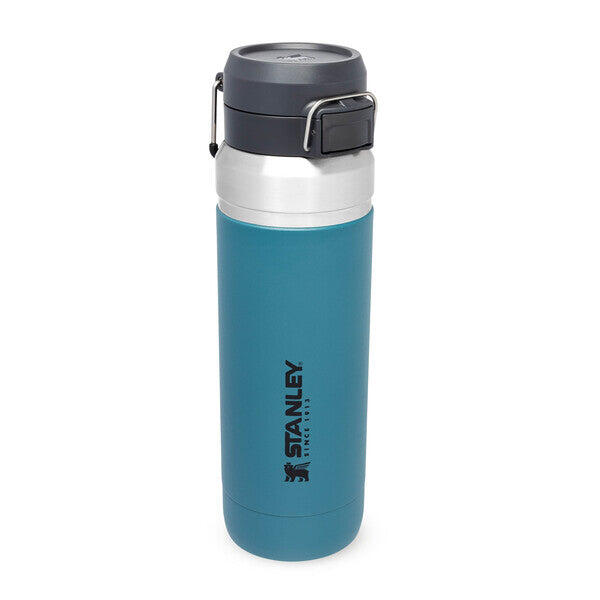 Waterfles - Thermosfles 1L Wandelen Fitness RVS Drinkfles - Deksel Met Drukknop