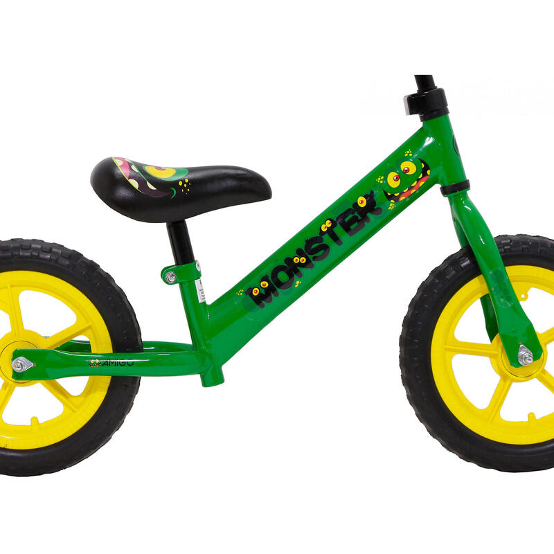 AMIGO Loopfiets met 2 wielen Monster Loopfiets 12 Inch Junior Groen