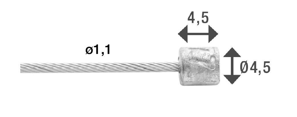 Elvedes Versnellingsbinnenkabel shimano 2.25 m 1,1 mm zilver 2/6