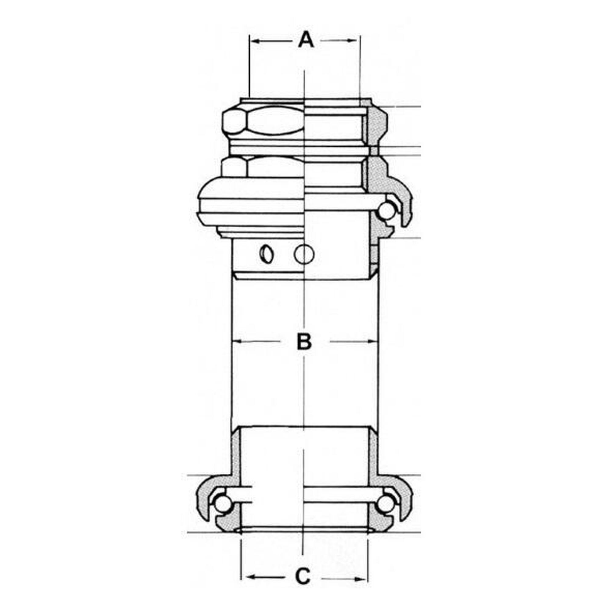 M-Wave balhoofdstel ZS44/44 C 8-delig zwart/zilver