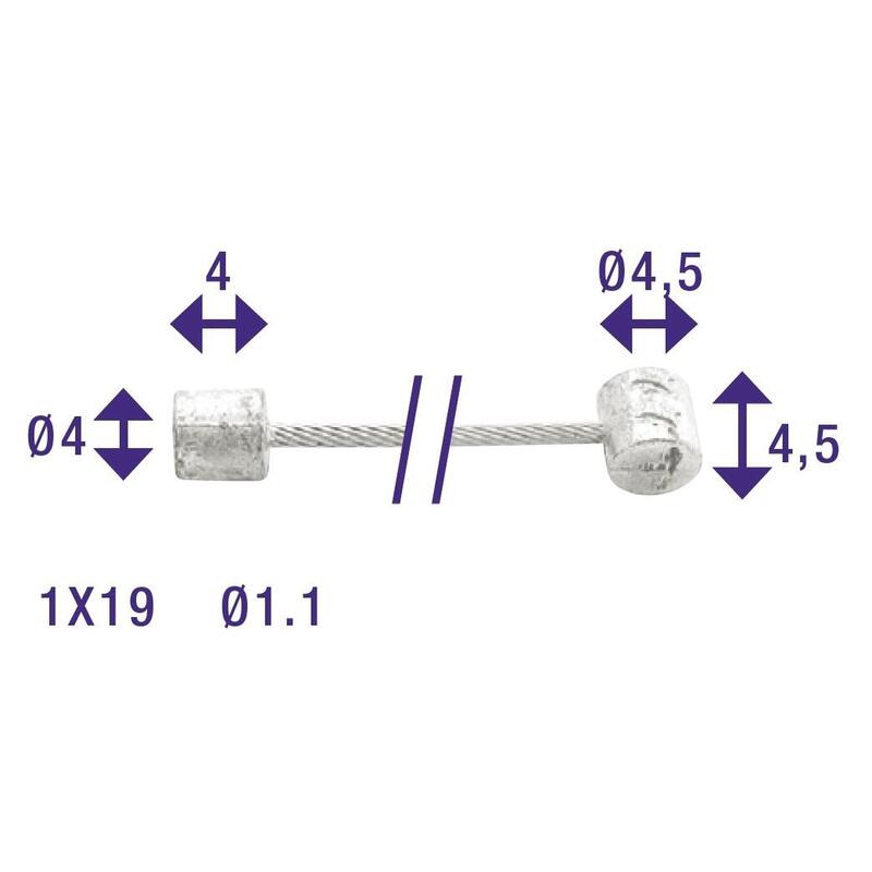 Câble Intérieur De Changement De Vitesse 2250Mm Acier Inoxydable Ø1,1Mm