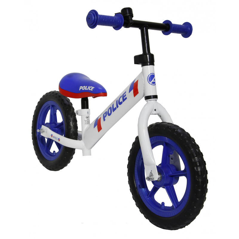 AMIGO Loopfiets met 2 wielen Police Loopfiets 12 Inch Junior Wit