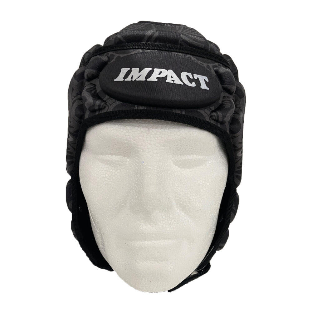 Impact Adult Rugby Headguard Maori Pattern Grey & Black