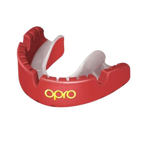 Protège dents Opro Gold Braces Rouge et blanc Adulte v2