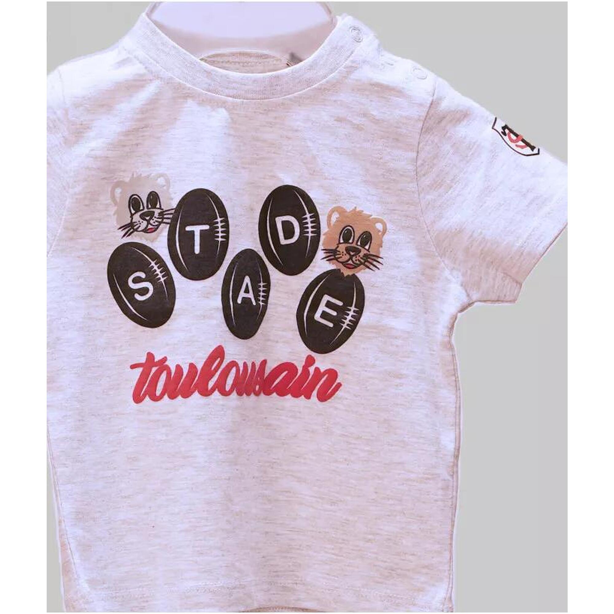 Baby T-shirt Ballen Grijs Stade Toulousain