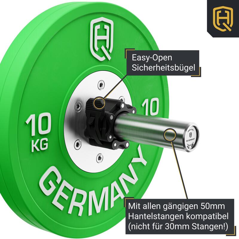 HQ Germany® Hantelverschluss 50mm | 2 Stück | Magnetischer Schnellverschluss