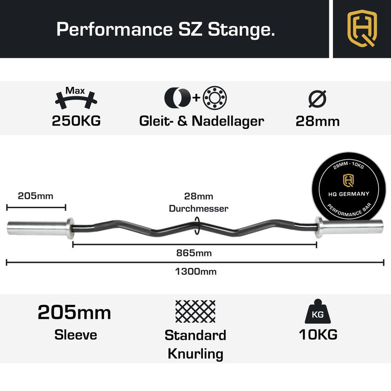 HQ Germany® Performance SZ Stange 50mm | 130cm, 10kg