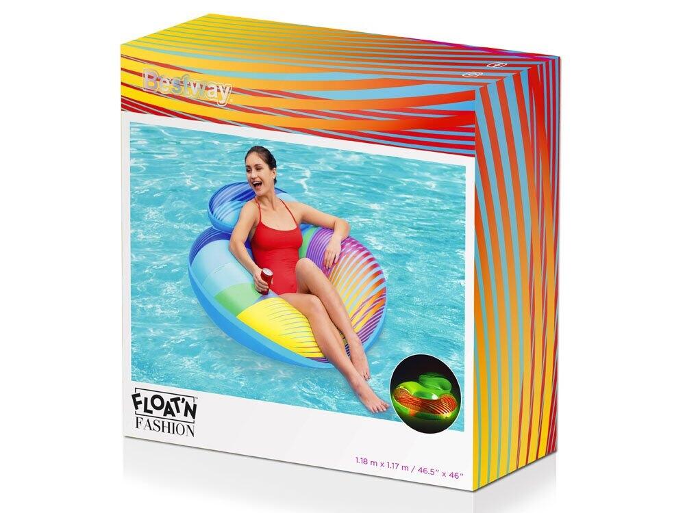 BESTWAY Bouée avec dossier et lumière LED Swim Bright 118 x 117 cm 5/7
