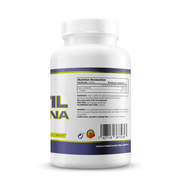 Acetil L-Carnitina - 90 Cápsulas Vegetales de MM Supplements