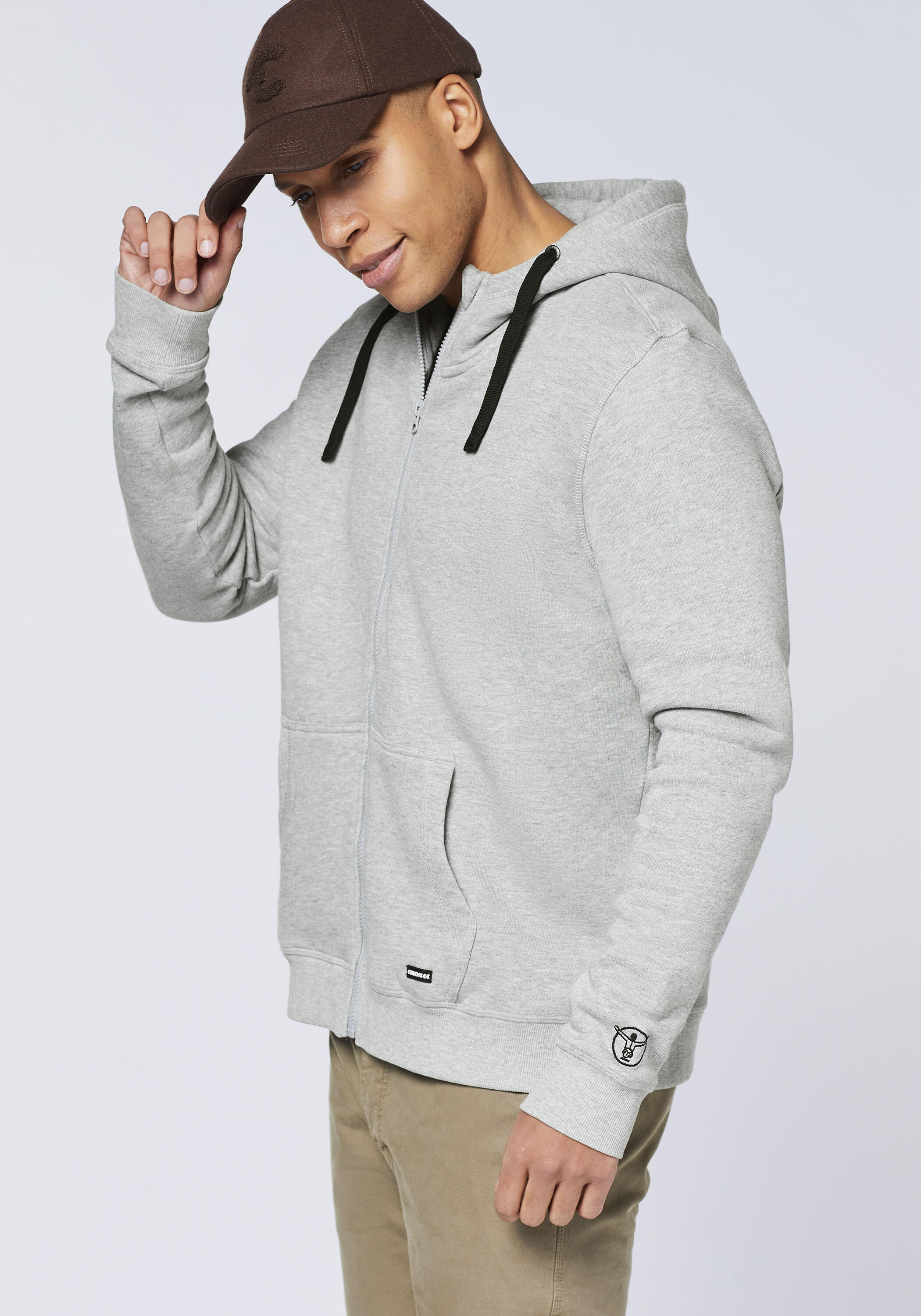 Sweatjacke mit Kapuze und Label-Symbol am Ärmel 6/7