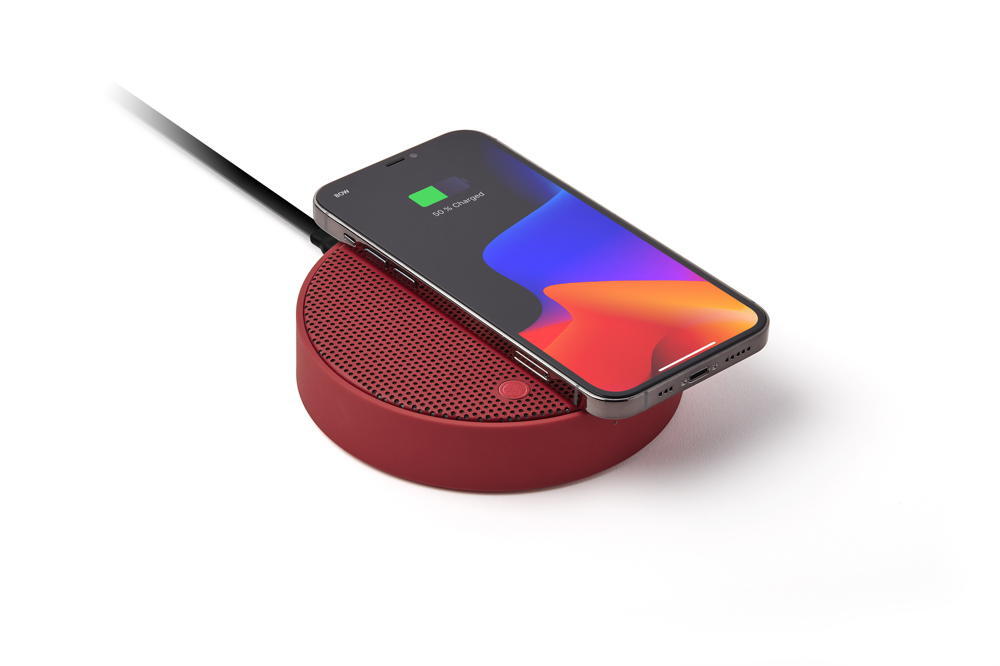 LEXON Carregador Qi + Coluna Som Lexon Oslo Energy+ vermelho