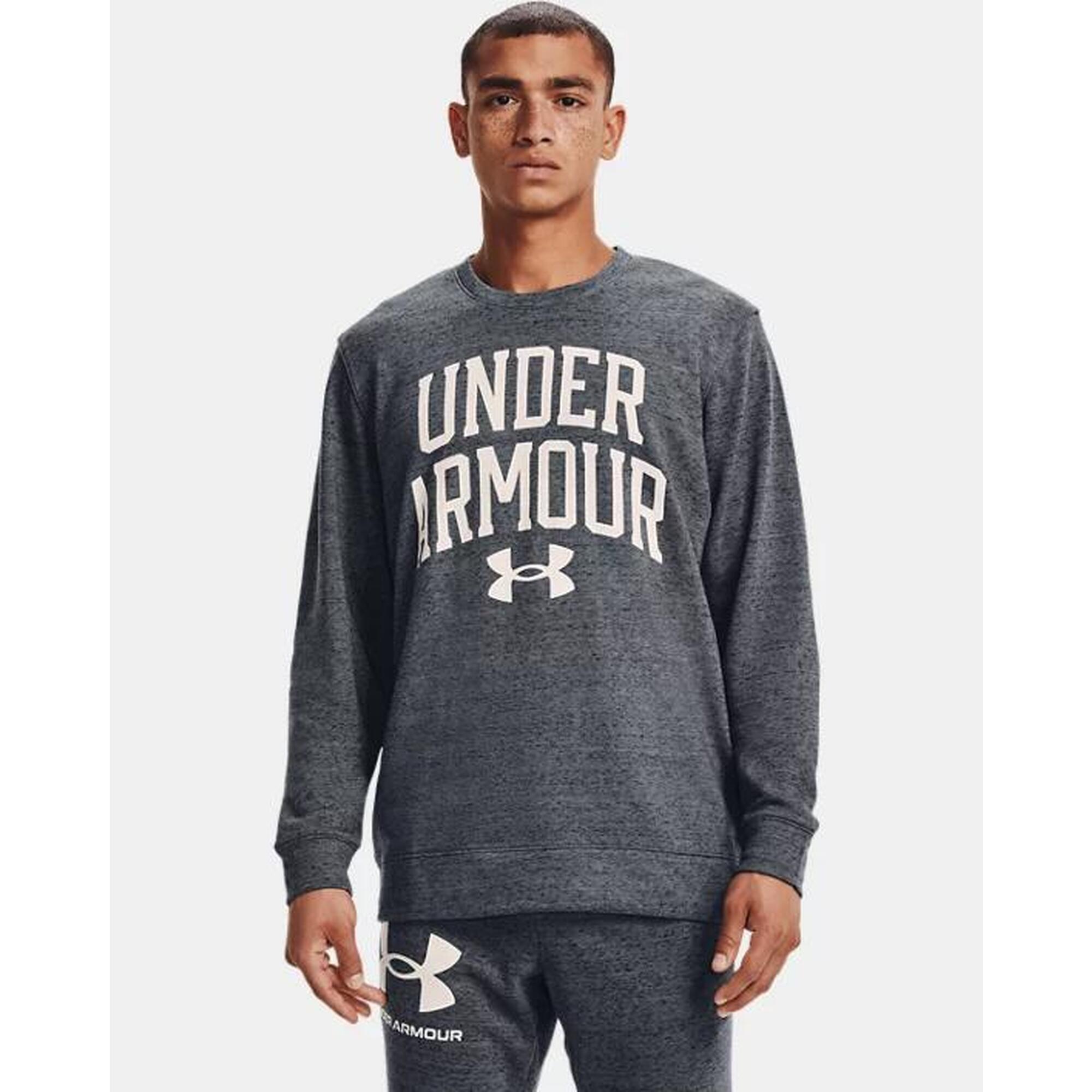 Férfi pulóver, Under Armour Rival Terry Crew, szürke