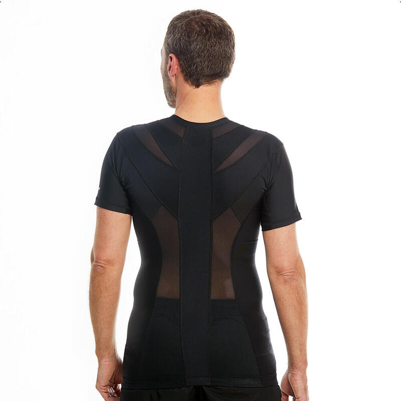 Haltungsshirt Herren – Schwarz | Haltungskorrektur Rückenstütze Haltungstrainer