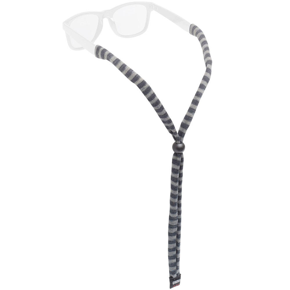 CHUMS Standard End Eyewear Retainer - Black/Grey Stripe