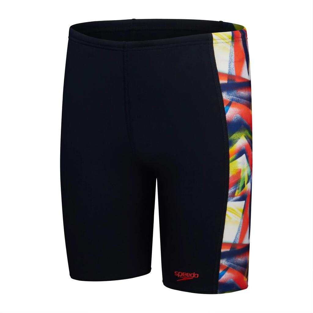 Speedo Boys Digital Allover Panel Swim Jammer - Black/Red