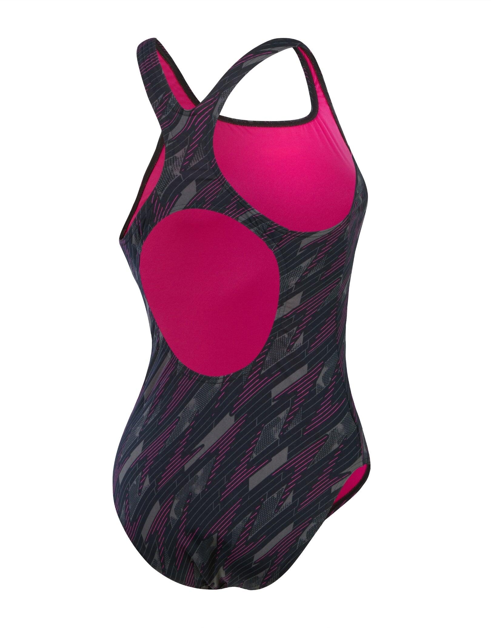 Maiô Speedo HyperBoom Allover Medalist - Preto/Rosa - Tamanho 30 2/6
