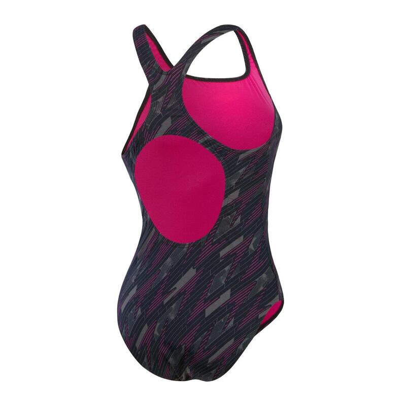 Speedo Womens HyperBoom Allover Medalist Black / Electric Pink / USA Charcoal