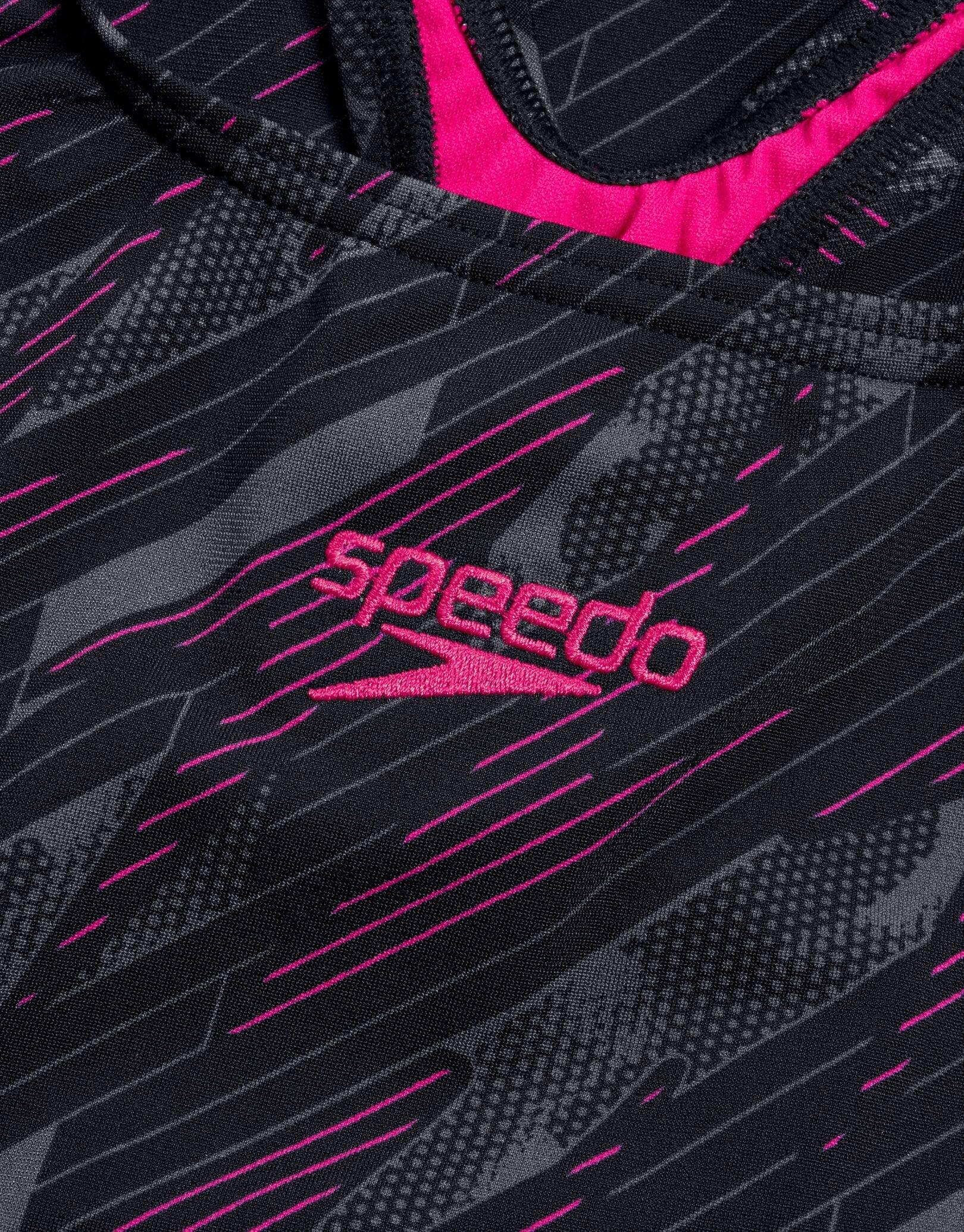 Maiô Speedo HyperBoom Allover Medalist - Preto/Rosa - Tamanho 30 3/6