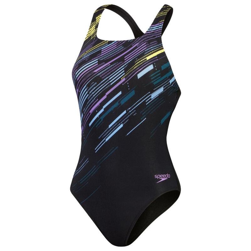 Speedo Womens Digital Printed Medalist Black