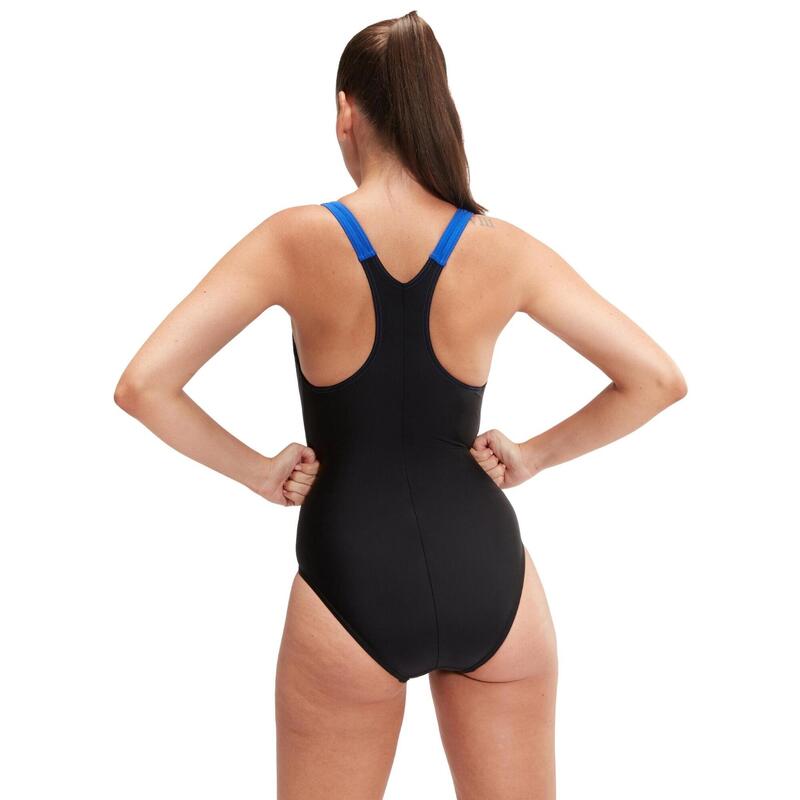 Maillot de bain femme Speedo Hyperboom Splice Racerback Noir/True Cobalt