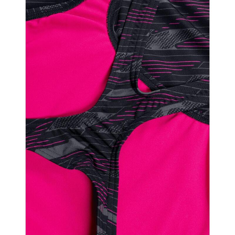 Speedo Womens HyperBoom Allover Medalist Black / Electric Pink / USA Charcoal