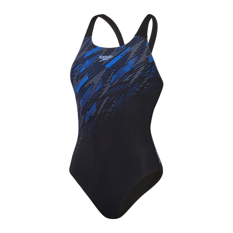 Speedo Womens HyperBoom Placement Muscleback Black / True Cobalt / Curious Blue