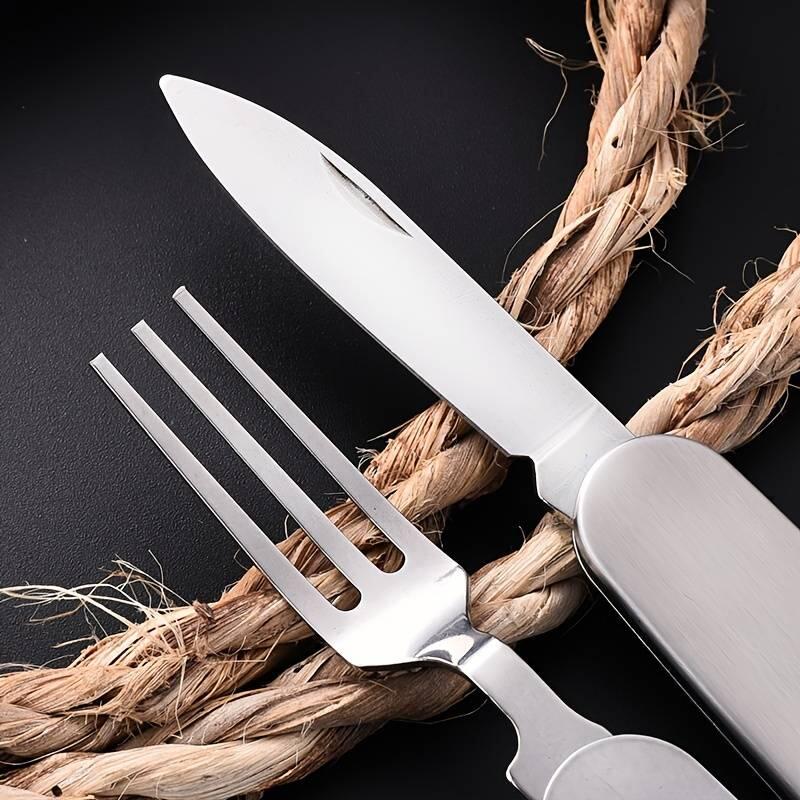 Set Posate Da Viaggio Outlery In Acciaio Inox - Forchetta, Coltello, Cucchiaio E Bacchette Pieghevoli