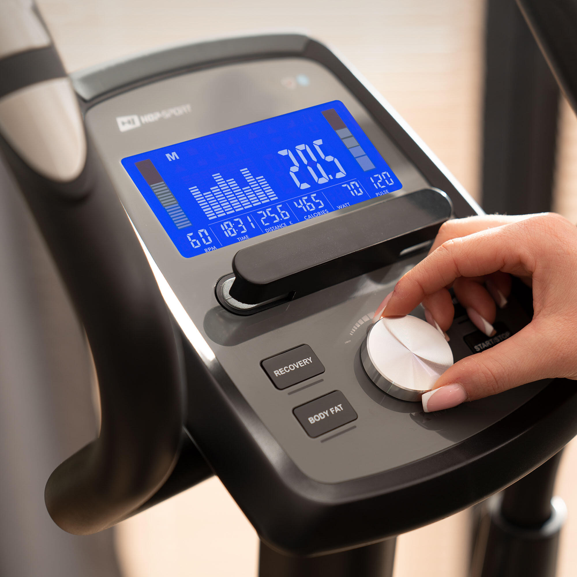 Vélo elliptique électromagnétique connecté Hop-Sport HS-120C Prim 4/7