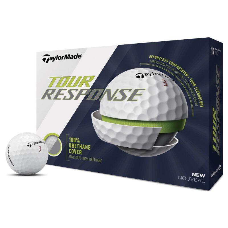 Caja de 12 bolas de golf TaylorMade Tour Response blancas
