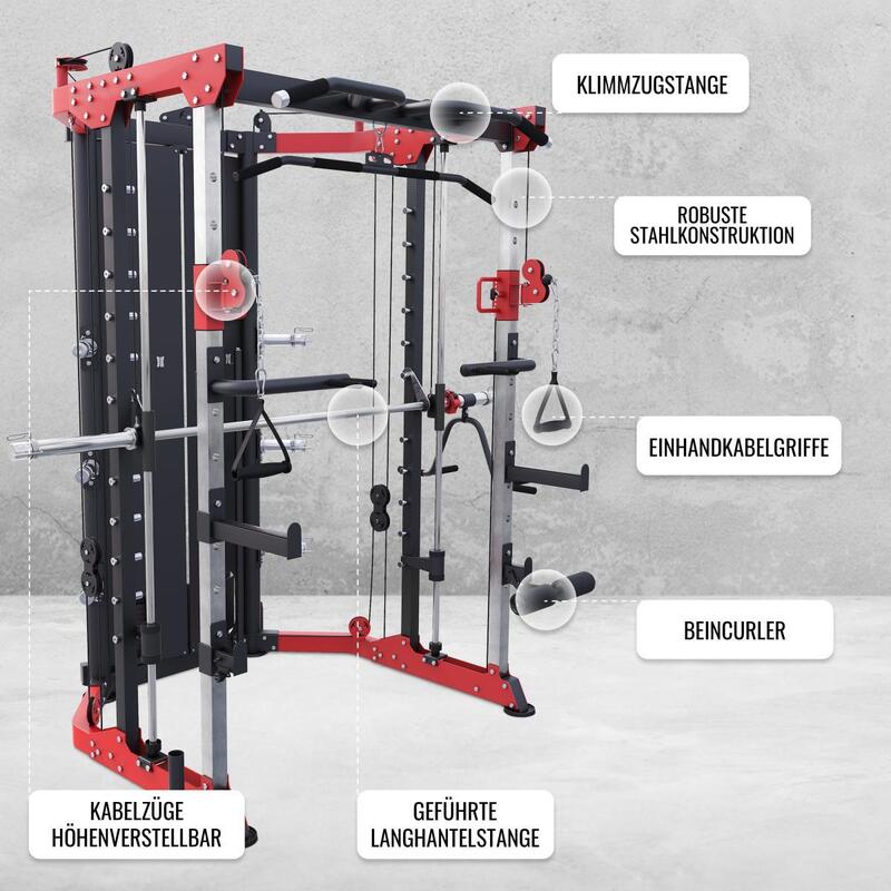 POWER RACK MULTIPOSTES CHARGES GUIDÉES | DIAM 50MM | MUSCULATION | SMITH MACHINE