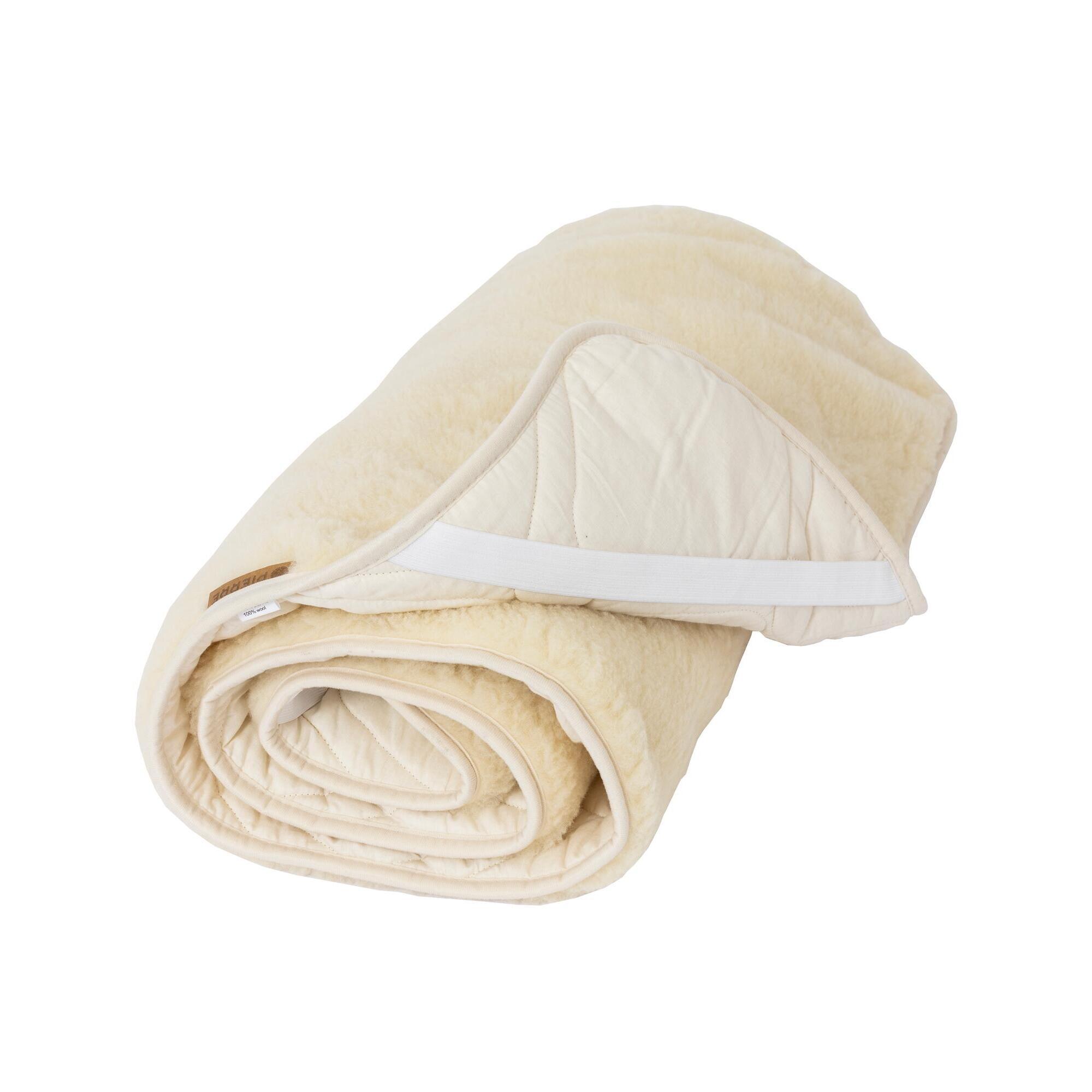 Pierre Sports - Sur-tapis De Yoga - Laine De Mérinos - Doux Et Léger - Yoga Nidra - Relaxation - Tapis De Yoga - Beige|blanc - 183 Cm - Decathlon