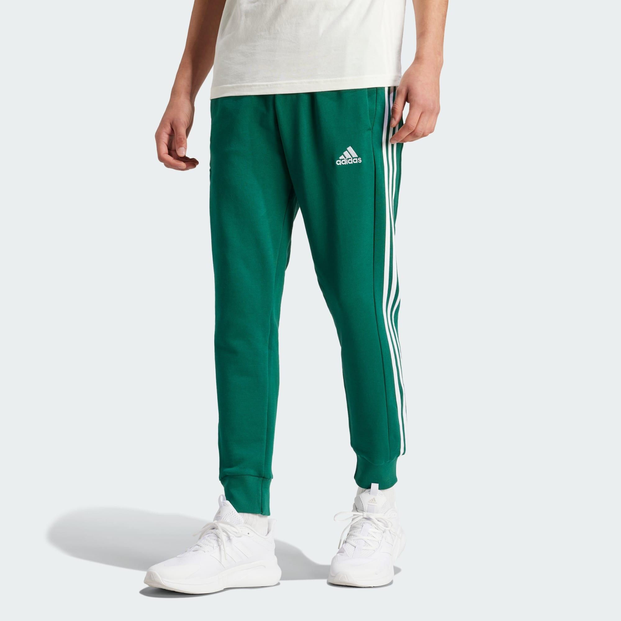 Essentials French Terry Tapered Cuff 3-Stripes Pants 1/5