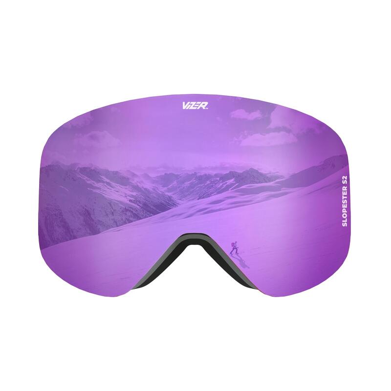 Vizer Lavendel Slopester skibril bundel - anti-condens - Paarse lens
