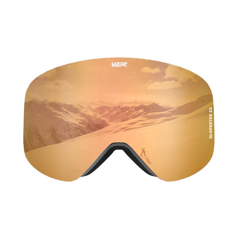 masque de ski Golden Slopester - anti-buée - écran bleu + jaune