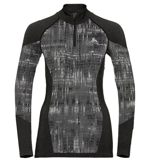 ODLO Shirt Turtle neck Lange Mouwen Halve Rits BLACKCOMB Thermoshirt ZWART S