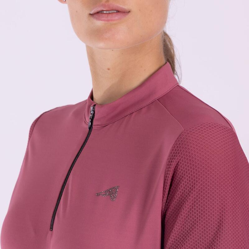 Polo da equitazione con mezza zip da donna Euro-Star Valentina