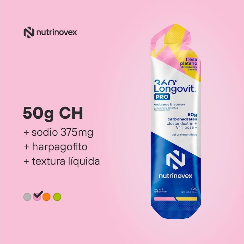 Longovit 360 gel PRO morango banana Nutrinovex 2/2