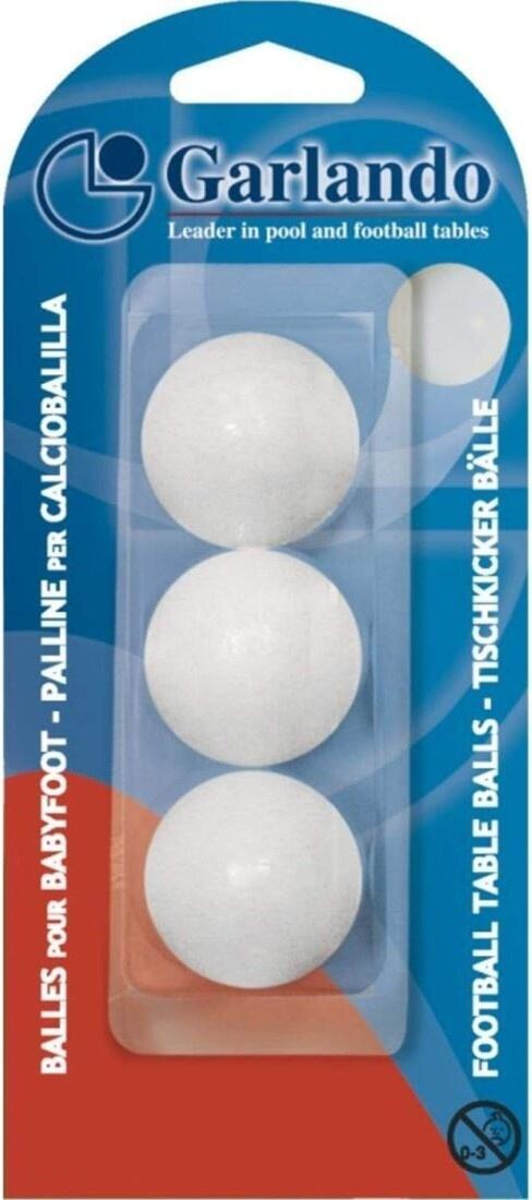 GARLANDO Voetbaltafel Balletjes - Wit - 3 stuks