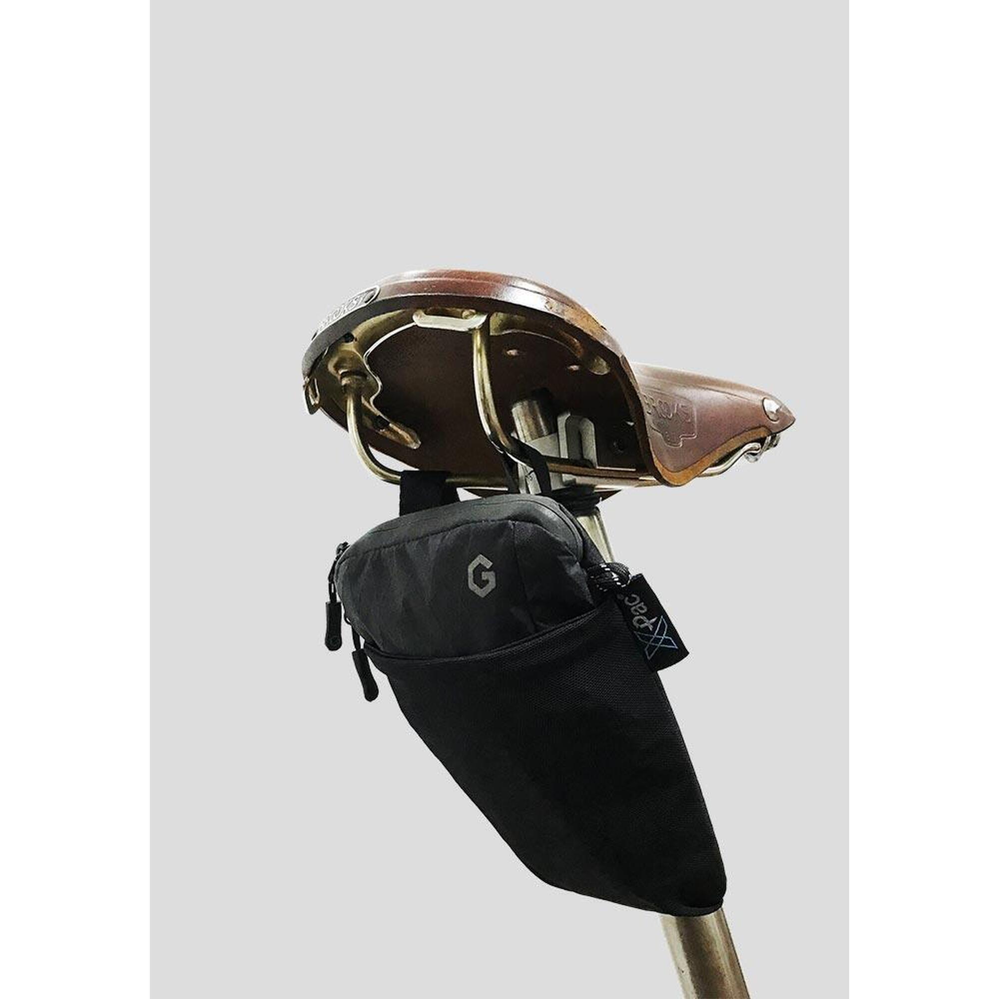 HEXA.GO Ultra Light Saddle Bag - Black (Compatible with Brompton)