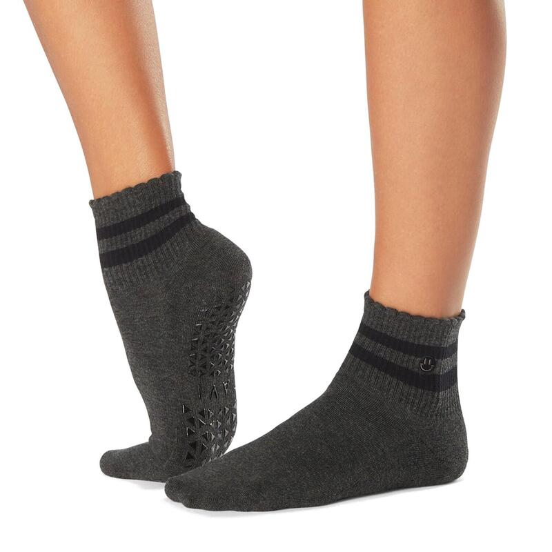 Tavi Aria Yoga Mini-Crew Grip Socks - Antraciet - Grip sokken