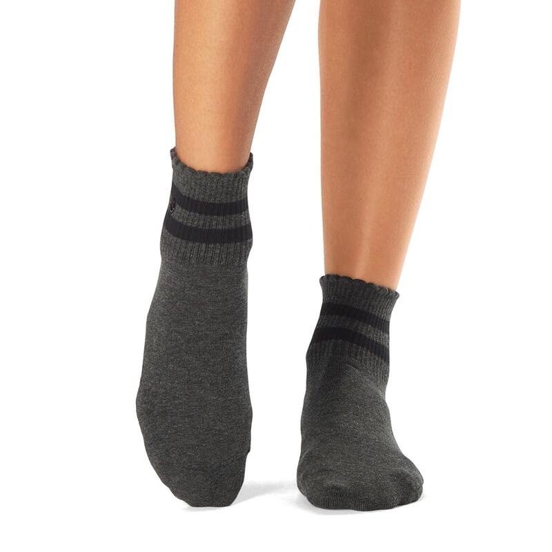 Tavi Aria Yoga Mini-Crew Grip Socks - Antraciet - Grip sokken