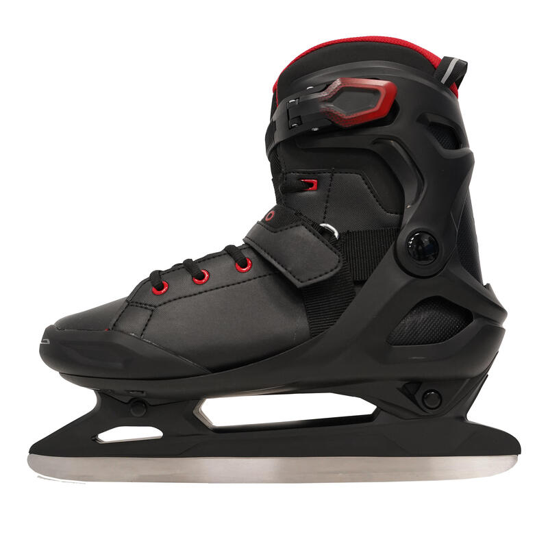 Seconde vie Patins à glace adulte FIT500 noir et rouge