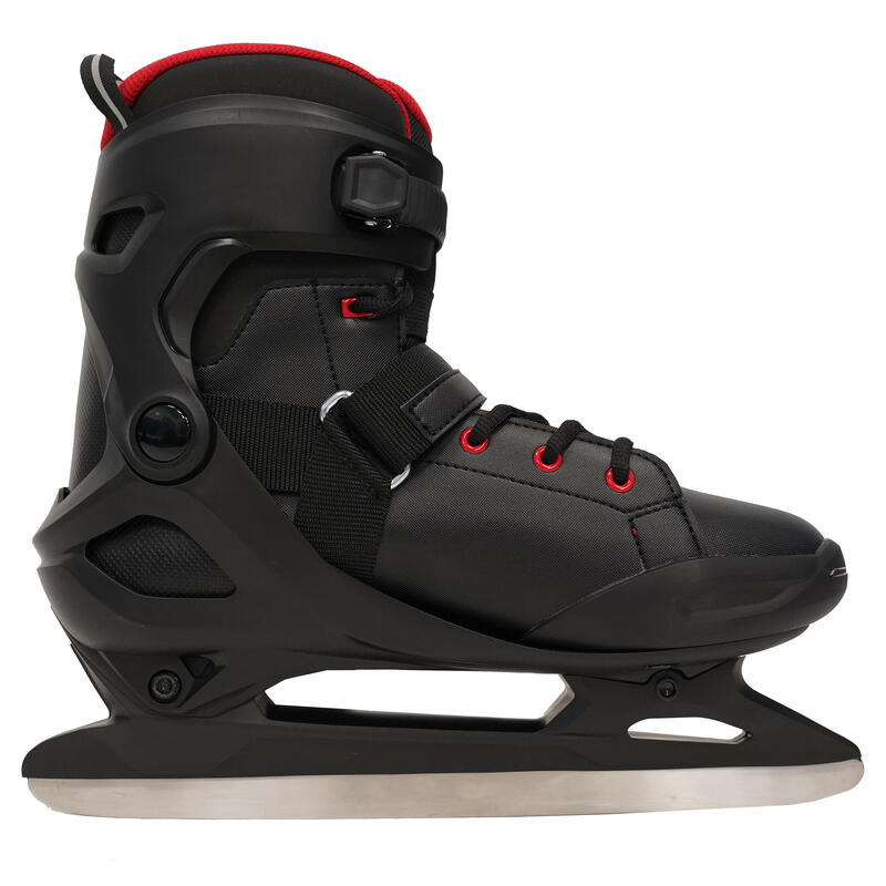 Seconde vie Patins à glace adulte FIT500 homme noir et rouge